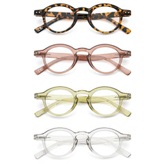 KoKoBin green round reading glasses provide comfortable all-day reading.