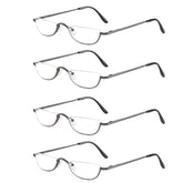 KoKoBin half-reading glasses four-pairs gunmetal for convenient daily use.