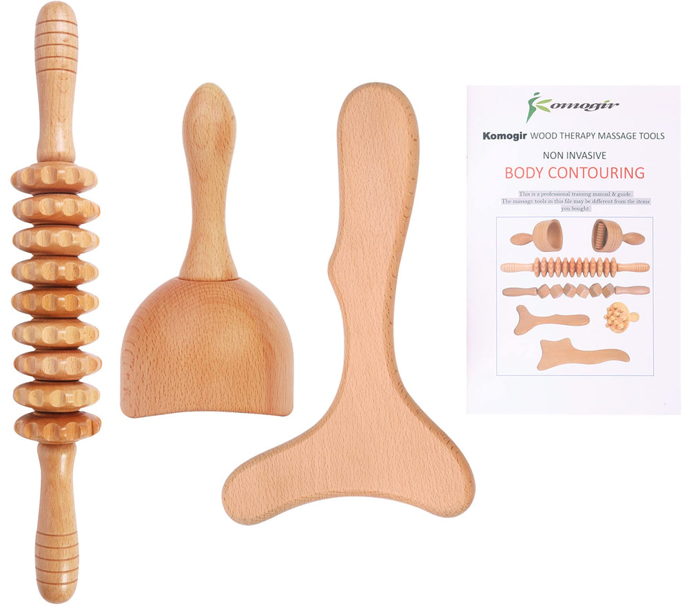 Komogir 3-in-1 wood therapy kit for at-home spa use