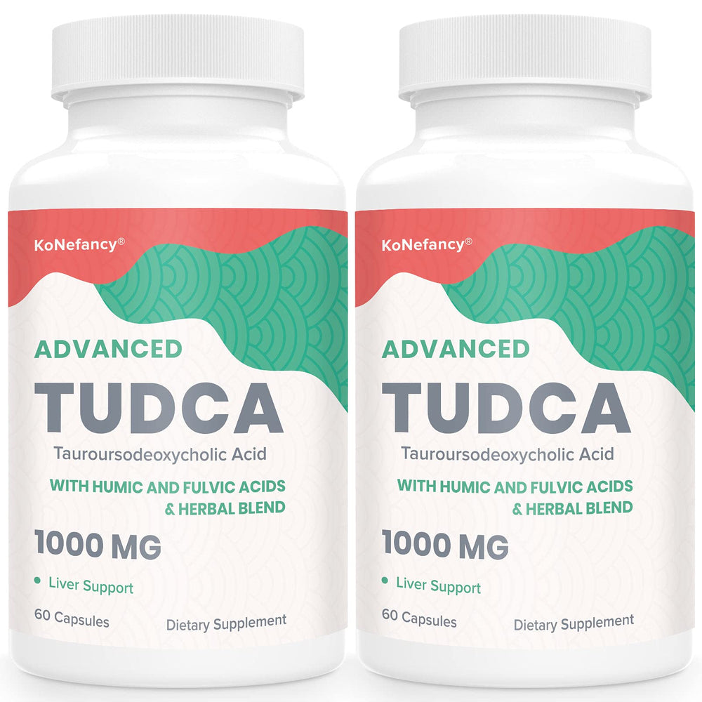 KoNefancy TudCA bottle close-up highlighting liver support potential.