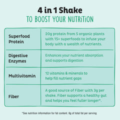 KOS organic ingredients label highlighting clean plant-based nutrition