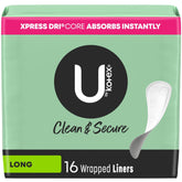 Kotex Lightdays Liner Long front view, compact packaging for on-the-go protection