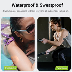 Waterproof adhesive protects the Dexcom G7 during swimming or workouts