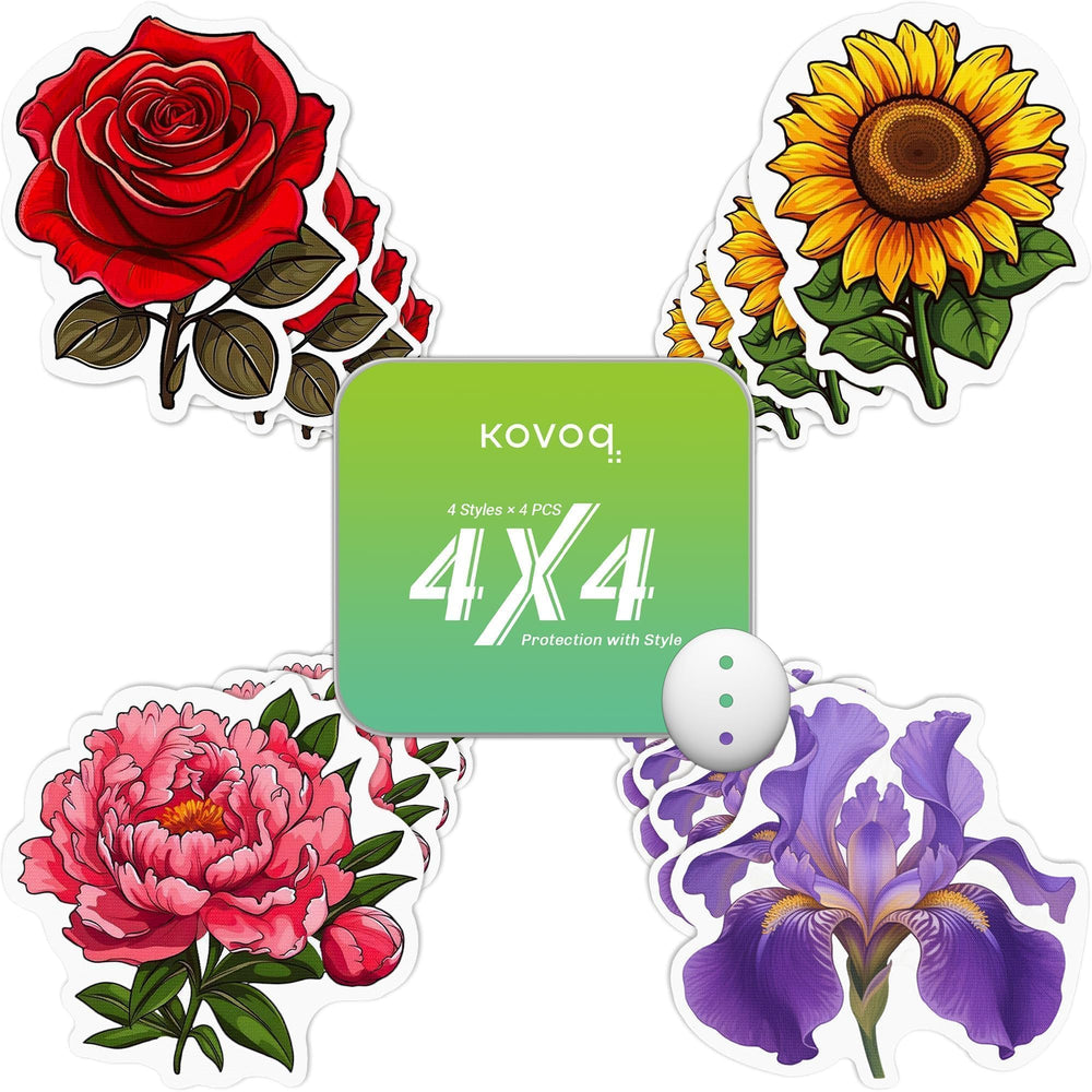 KOVOQ FiguraGuard rose patch over Dexcom G7 sensor for stylish protection