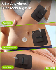 KOVOQ Tandem Mobi adhesive close-up demonstrating waterproof grip