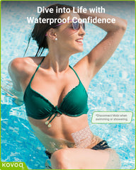 KOVOQ Tandem Mobi Adhesive Sleeve flower patch staying waterproof during shower.