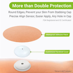 KOVOQ waterproof kinesiology tape keeps the sensor secured through showers.