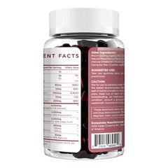 Kraftvoll Gummies label displays grape seed, pomegranate, and vitamins.