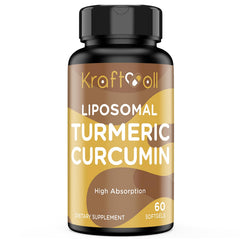 Kraftvoll liposomal turmeric curcumin bottle highlighting high absorption for joints