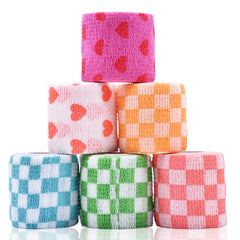 Kreyfer Vet Wrap with checkered heart prints ideal for quick pet wound care