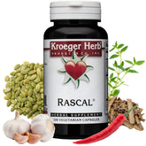 Kroeger Rascal bottle label highlights digestive balance ingredients.