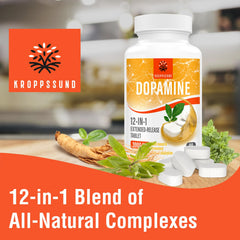 Kroppssund dopamine tablets stack ready for dosing.