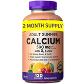 KS Calcium gummies bottle showing two-month supply for bone and immune support.