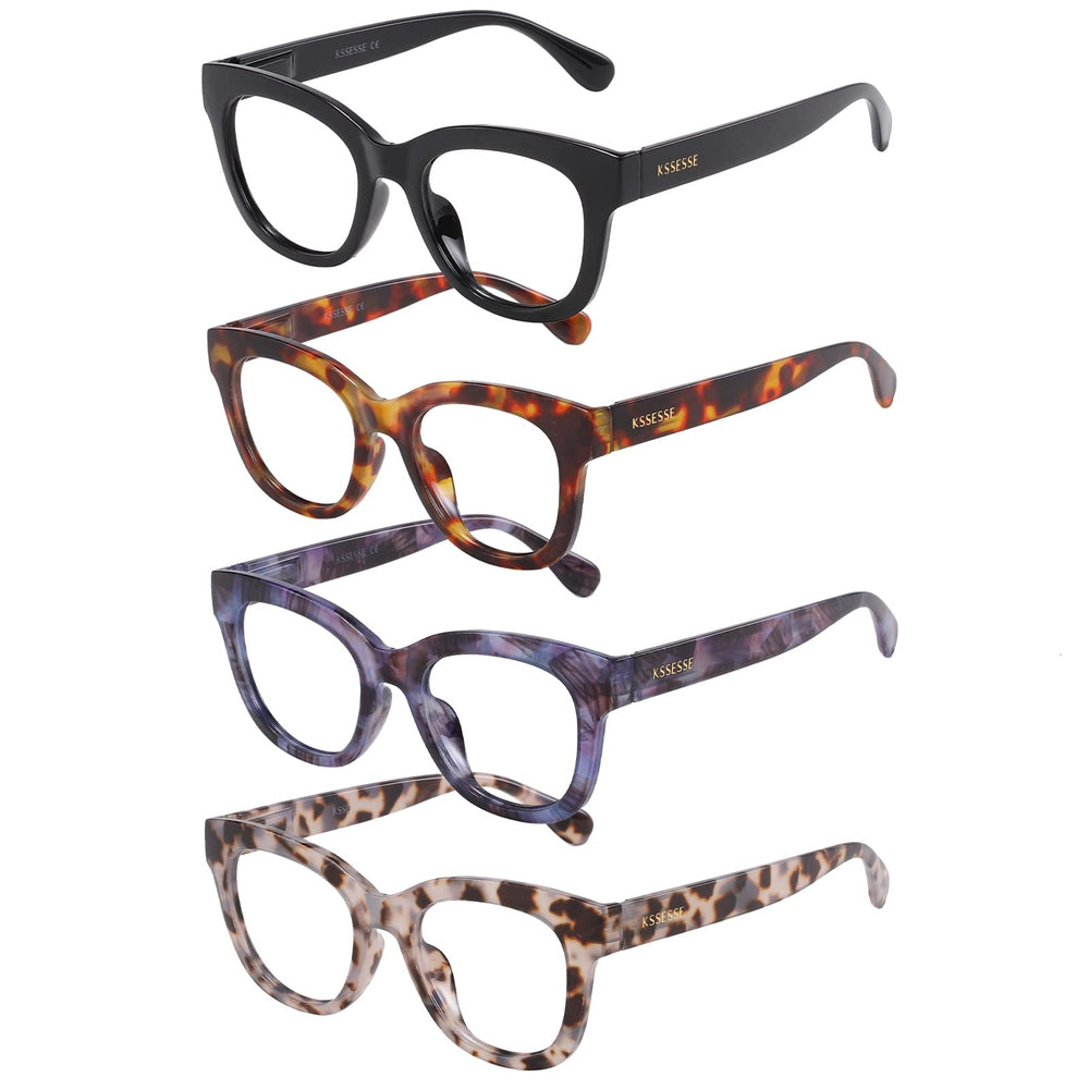 KSSESSE square frame reading glasses for daily use and style