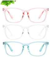 KUGUAOK kids blue light glasses front view; lightweight frame for long screen time