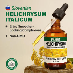 KUKKA Helichrysum oil label close up showing origin and quality