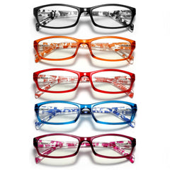 kunchu 5-pack reading glasses with blue light protection for comfortable screen use.