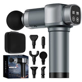 KUPAKY massage gun front view, compact design for home and travel use.