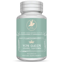 KUR Live Simply Yoni Queen bottle displayed, vegan capsules for daily vaginal wellness.