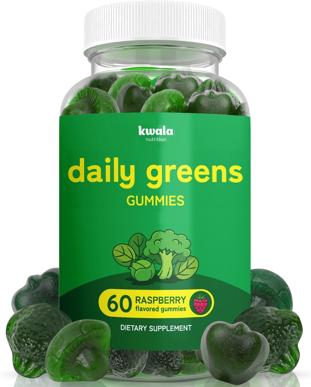 Kwala Nutrition Super Greens Gummies bottle ready for daily energy and focus