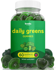 Kwala Nutrition Super Greens Gummies bottle ready for daily energy and focus