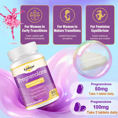 Kynderynl Pregnenolone 50mg/100mg tablets for flexible dosing.