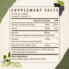 Kynderynl Quercetin 1000mg softgels packaging close-up showing high-potency formula.