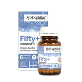Kyo-Dophilus Fifty Plus bottle pour shows convenient daily dosing.