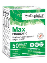 Kyo-Dophilus Max Probiotics bottle close-up for daily gut balance.