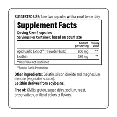 Kyolic 104 packaging side view highlights organic garlic source.