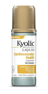 Kyolic aged garlic extract bottle for cardiovascular health in a liquid form