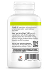 Kyolic Aged Garlic Extract Formula 300 bottle side demonstrates compact daily capsules.