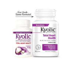 Kyolic Formula 108 bottle on wood surface, suggesting premium, everyday heart health support.