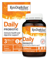 Kyolic Kyo-Dophilus daily probiotic bottle promoting digestive balance and immune support.
