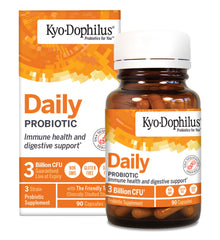 Kyolic Kyo-Dophilus daily probiotic bottle with capsules for digestive and immune support