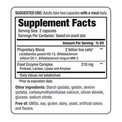 Kyolic Kyo-Dophilus label featuring probiotic trio strains L. gasseri, B. bifidum, B. longum.