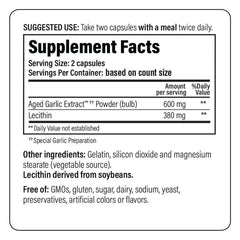 Kyolic lecithin ingredients label highlighting added lecithin