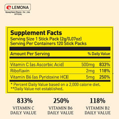 Kyung Nam Pharm LEMONA lemon-flavor stick in hand for quick daily boost.