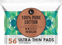 L. Ultra Thin Pads with breathable cotton top layer offering everyday comfort