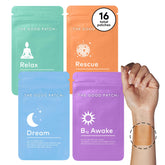 LA MEND The Good Patch B12 Awake patch on wrist for daytime energy.