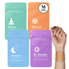 LA MEND The Good Patch B12 Awake patch on wrist for daytime energy.