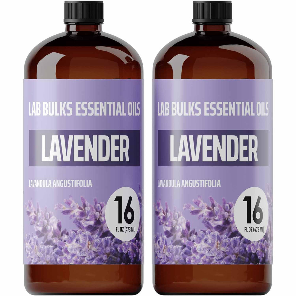 Lab Bulks Lavender essential oil bottle front for diffuser use and calming ambiance
