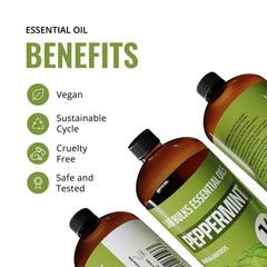 Lab Bulks Peppermint Oil 16 oz bottle for candles creates crisp mint fragrance.