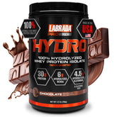 Labrada Hydro bottle highlights 100% hydrolyzed whey isolate for fast absorption