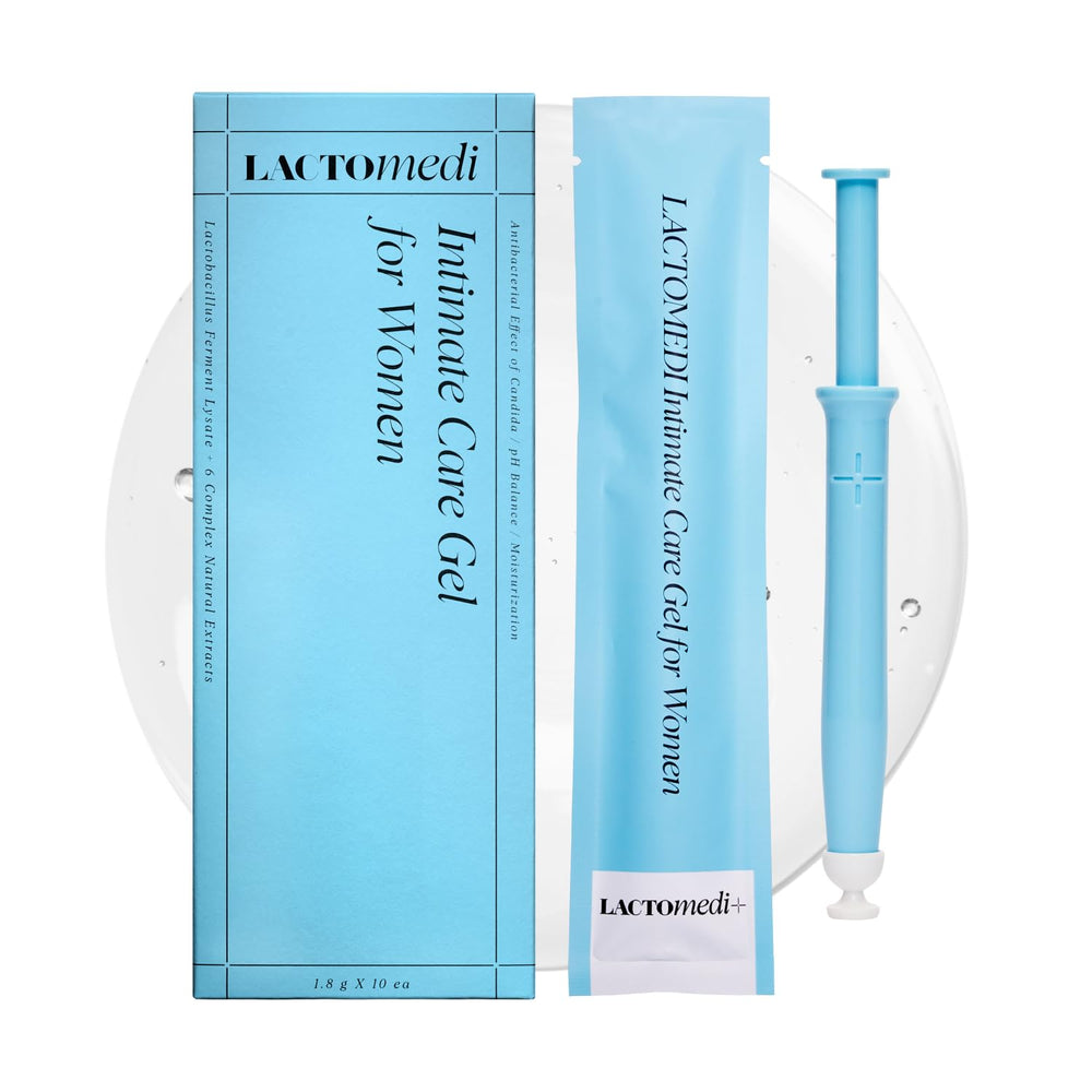 LACTOMEDI Intimate Care Gel box shows discreet packaging for at-home use.