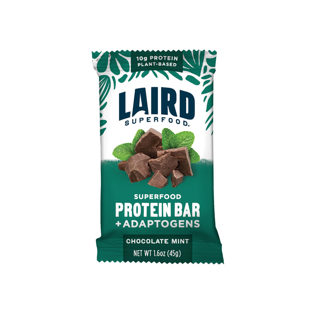 Laird Superfood Mint Chocolate Bar package, a clean on-the-go snack for energy