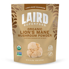 Laird Superfood Lions Mane powder jar for natural cognitive support and everyday wellness.