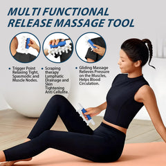 Lalawlife trigger-point massage tool near elbow mimicking therapist pressure