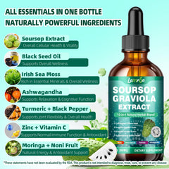 LAMFQA Soursop Bitters drops ready to mix for quick, convenient absorption.