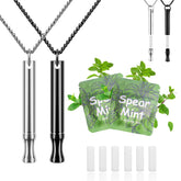 LAMKHOO Breathing Necklace with mint pod for cravings relief during daily moments